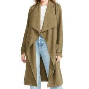Steve Madden Long Draped Open Front - Olive